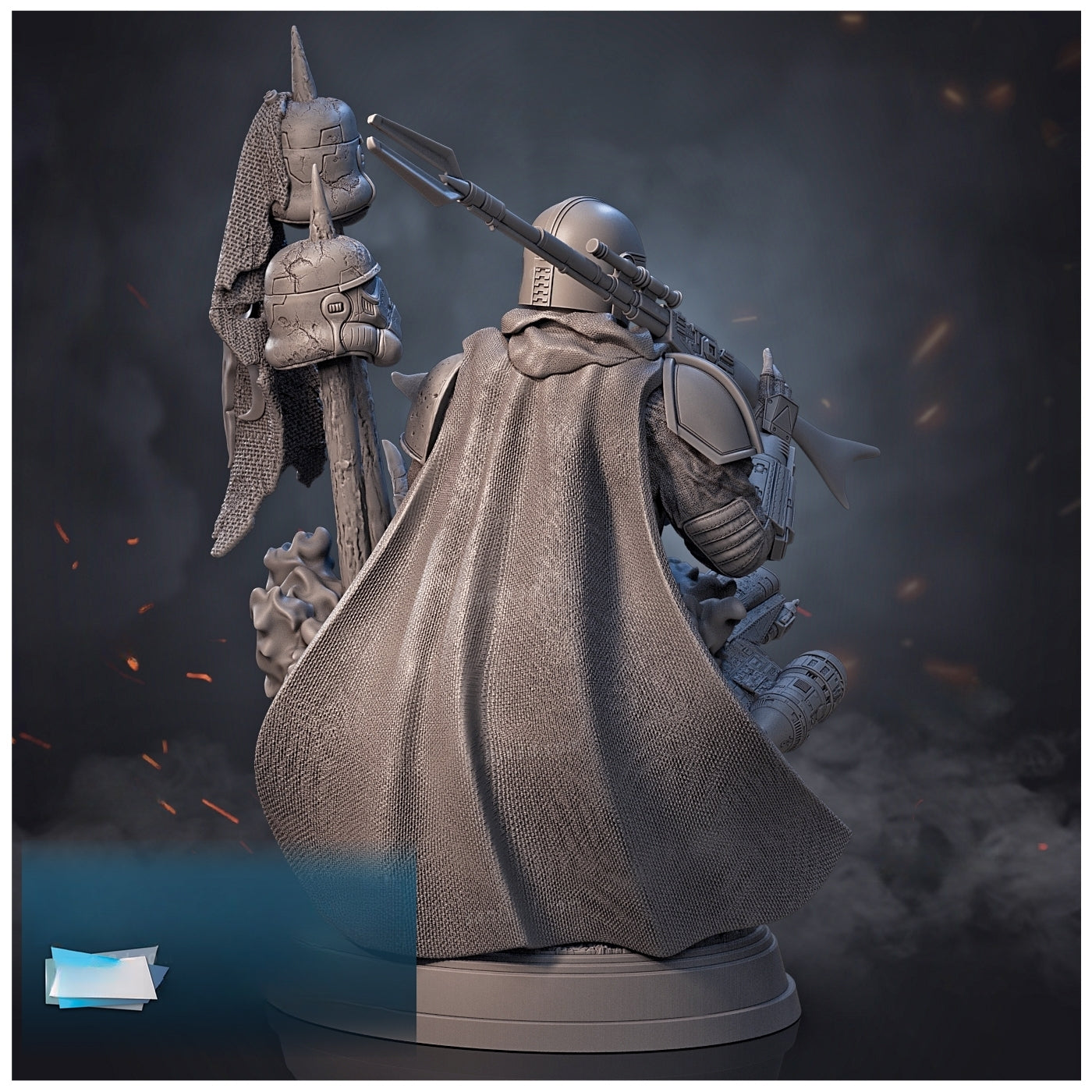 1318 Mandalorian and Baby Yoda DIORAMA - The Mandalorian - STL 3D Print Files