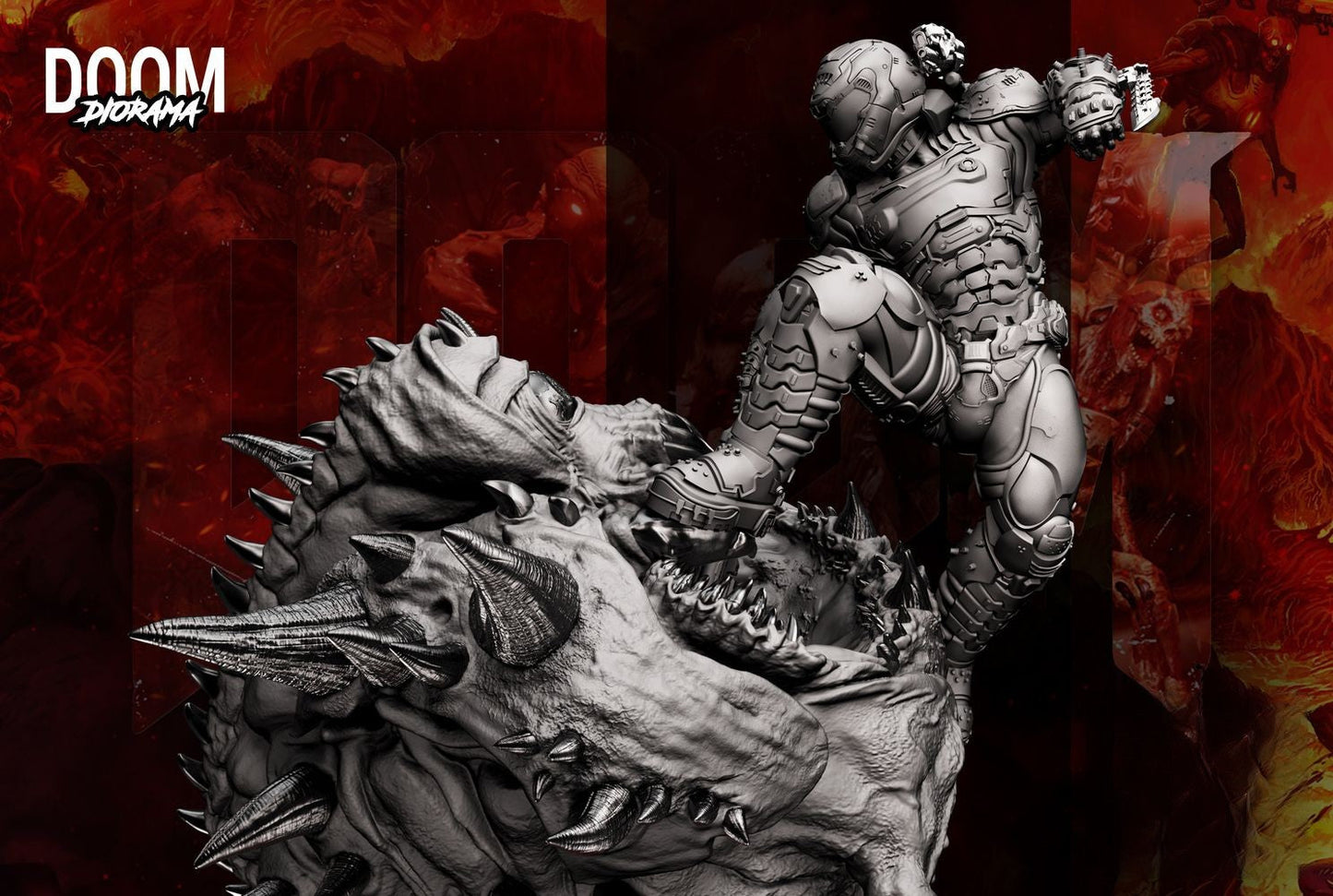 Doom Slayer Diorama - STL 3D Print Files