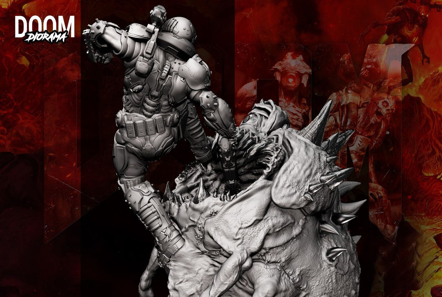 Doom Slayer Diorama - STL 3D Print Files