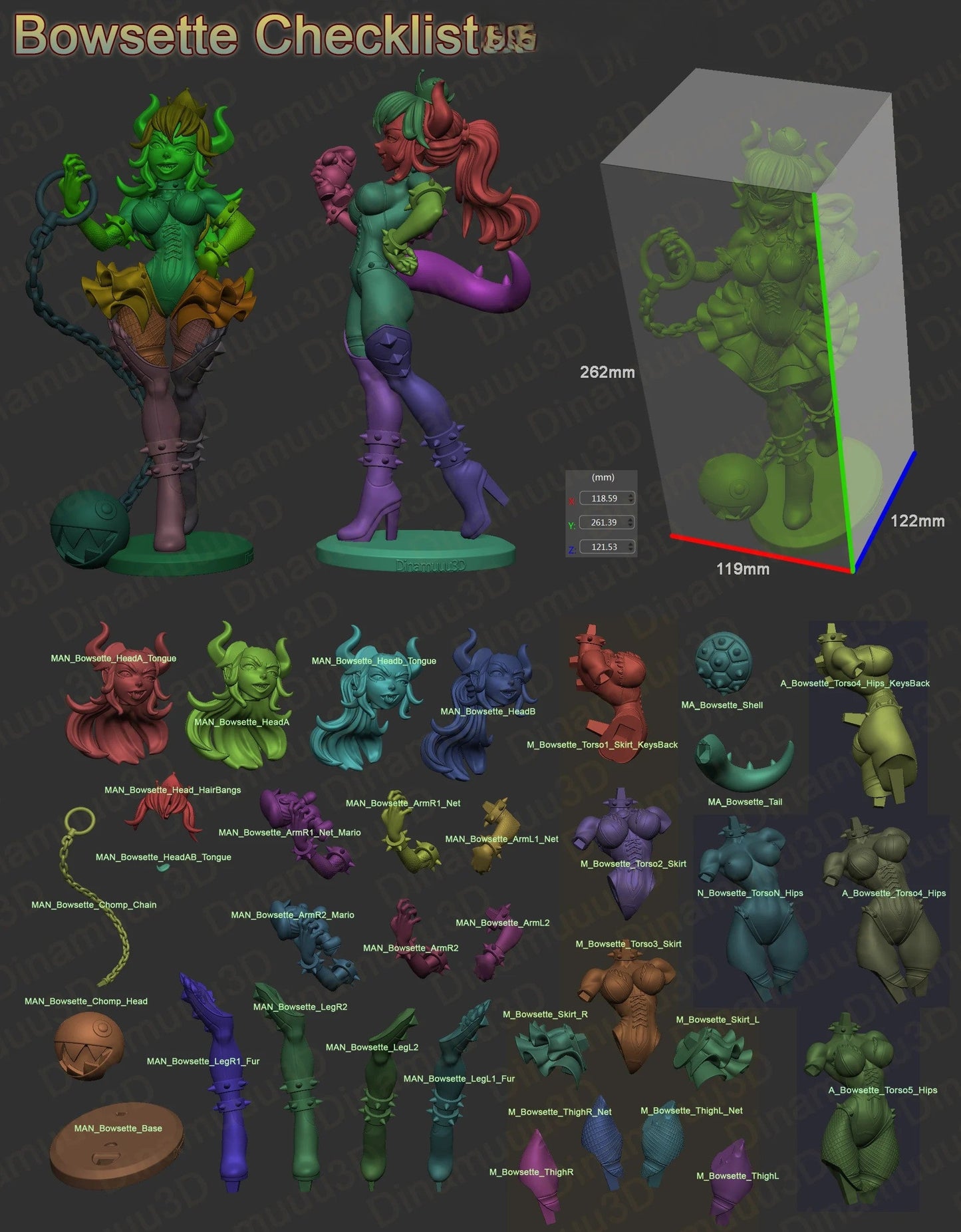 Bowsette NSFW - Super Mario - STL 3D Print Files