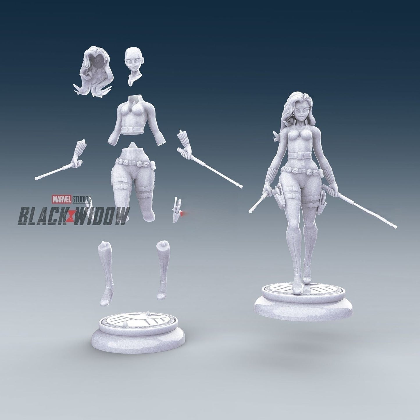 Chibi Black Widow - Natasha Romanoff - STL 3D Print Files