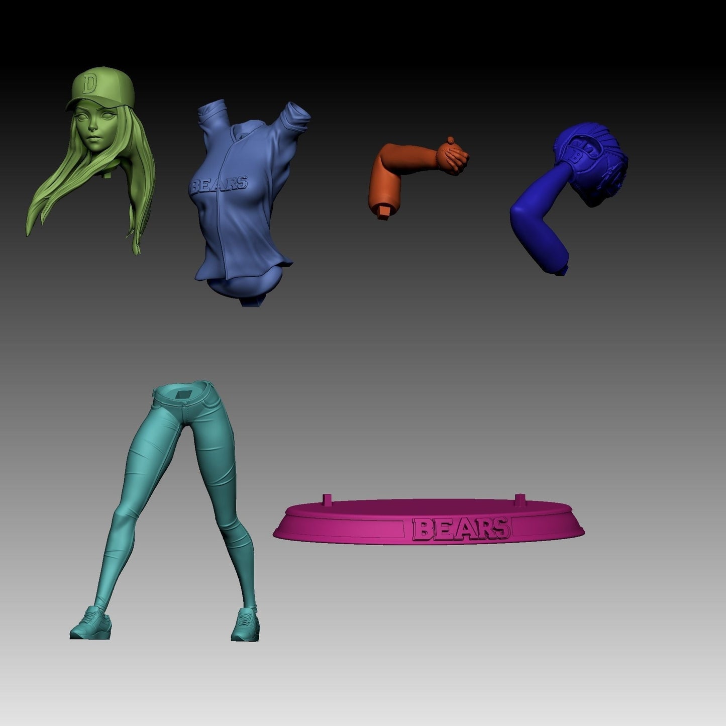 Baseball Girl - STL 3D Print Files