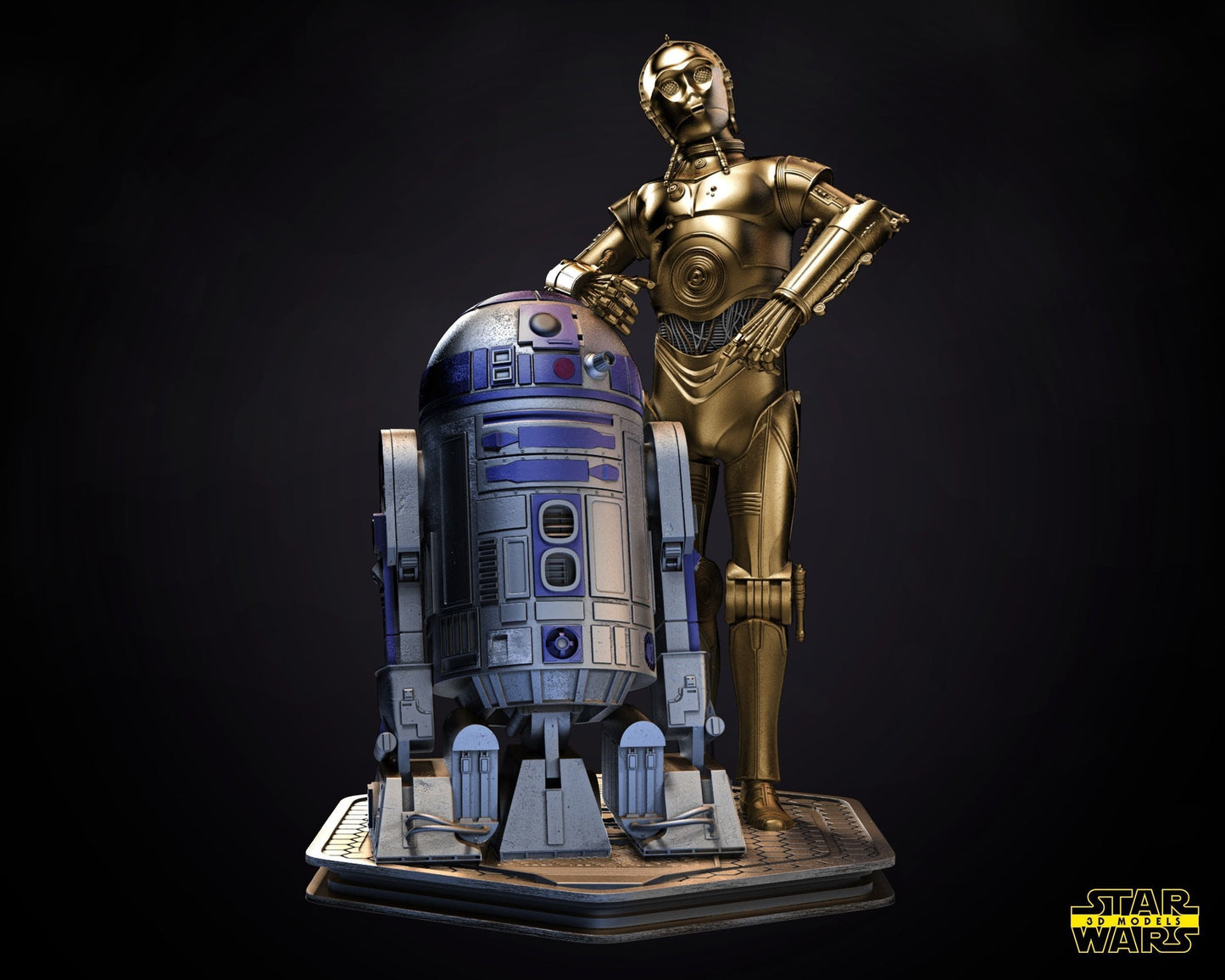 C3P0 AND R2D2 - Star Wars - STL 3D Print Files