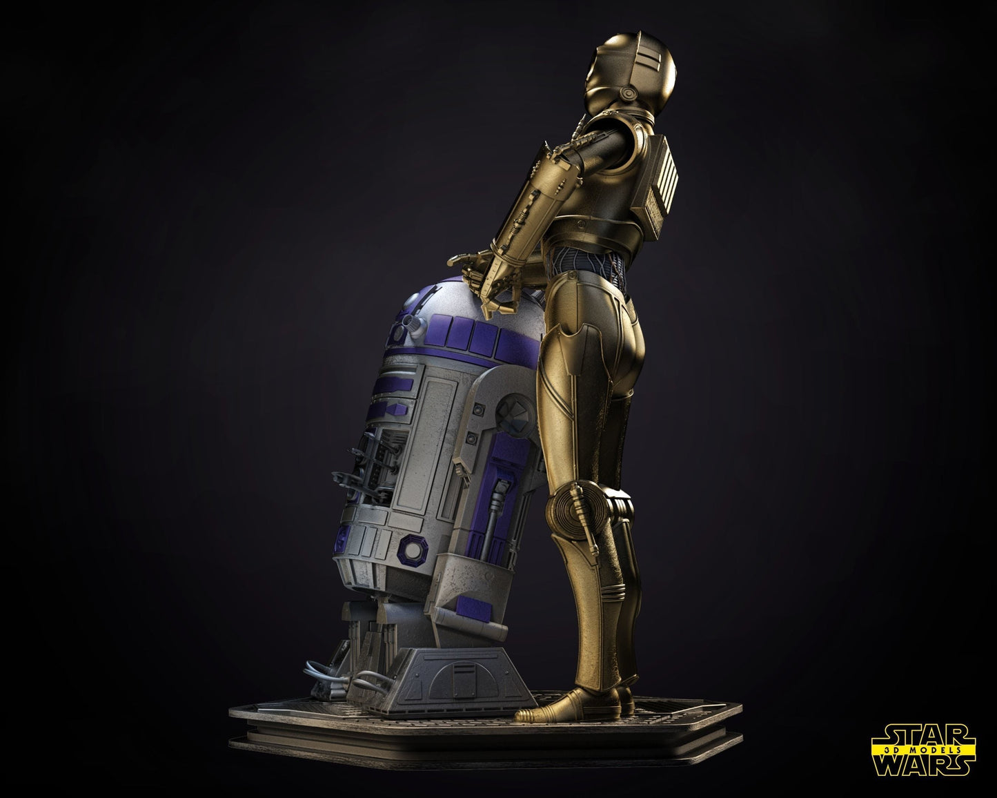 C3P0 AND R2D2 - Star Wars - STL 3D Print Files