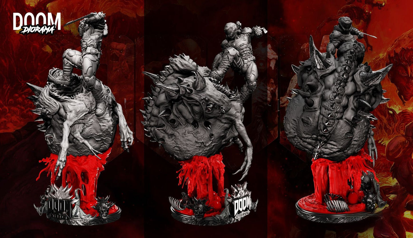 Doom Slayer Diorama - STL 3D Print Files