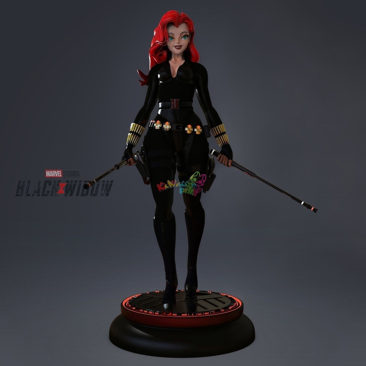 Chibi Black Widow - Natasha Romanoff - STL 3D Print Files