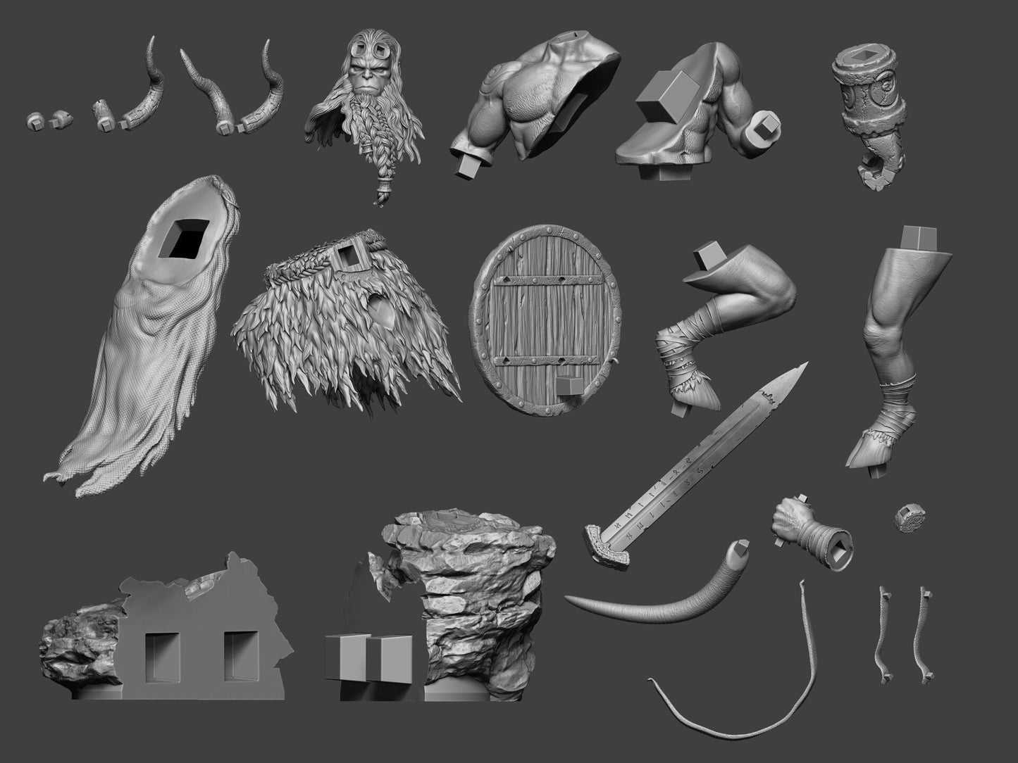 1601 Hellboy Nordic - STL 3D Print Files