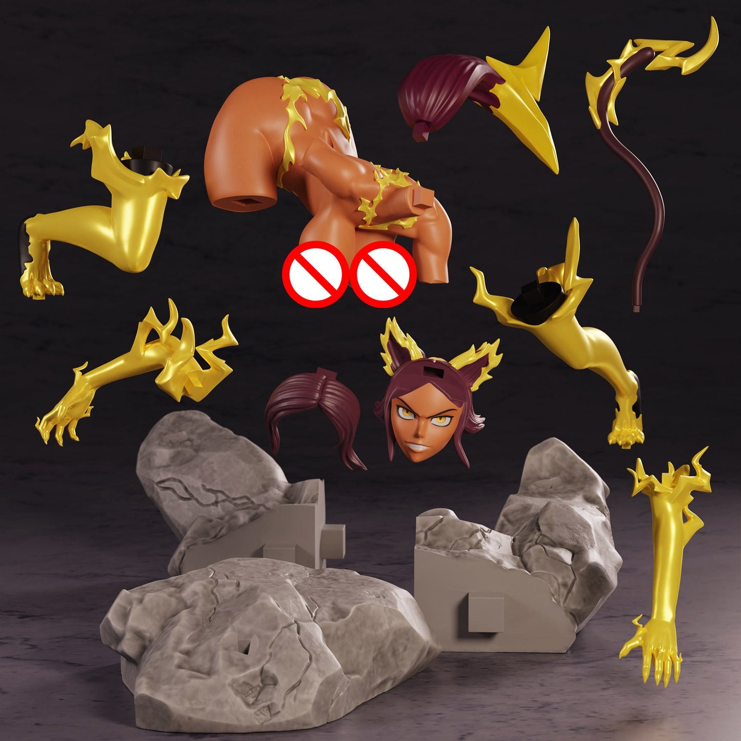 1502 Yoruichi Shihouin NSFW - God of Thunder - STL 3D Print Files