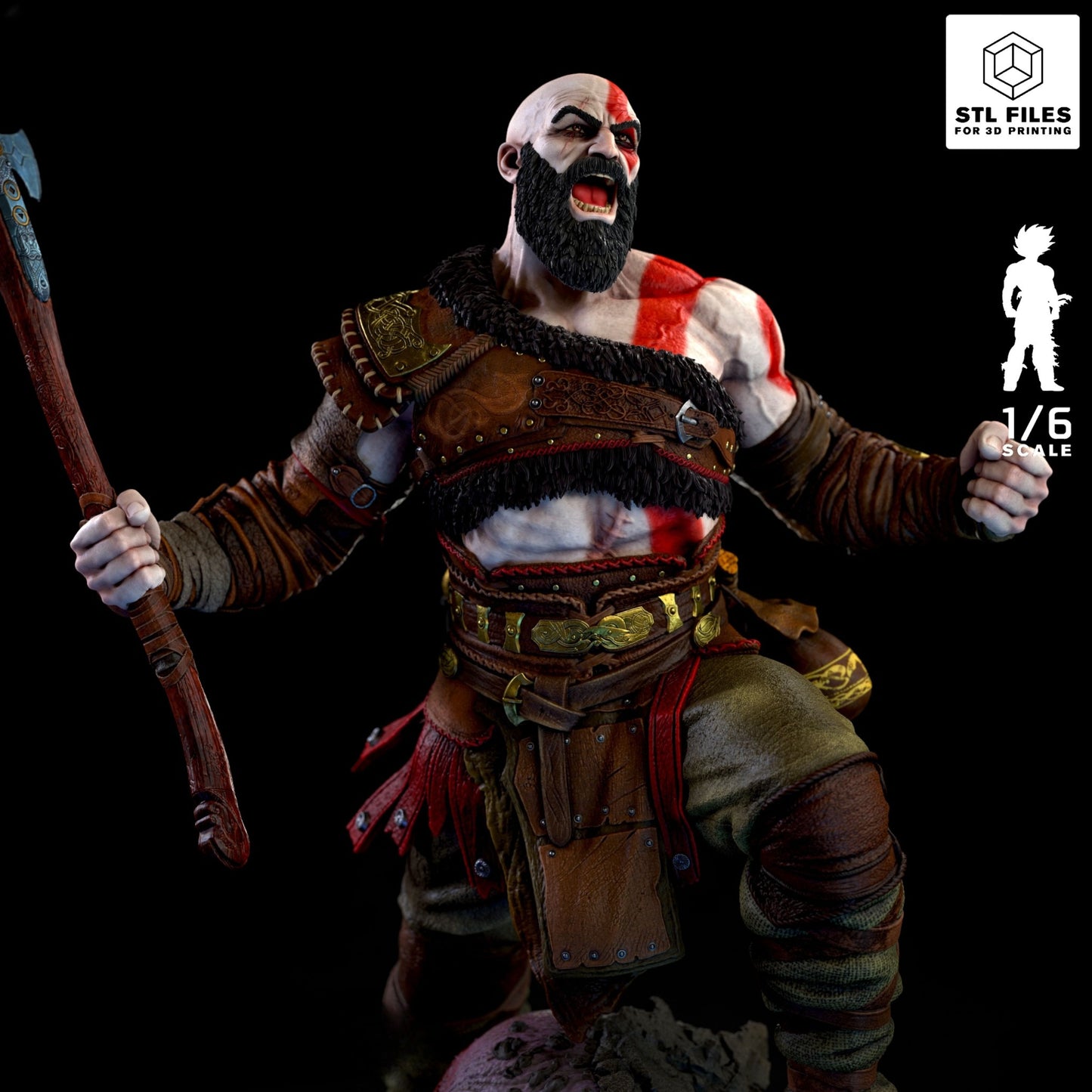 3123 Kratos - God of War - STL 3D Print Files