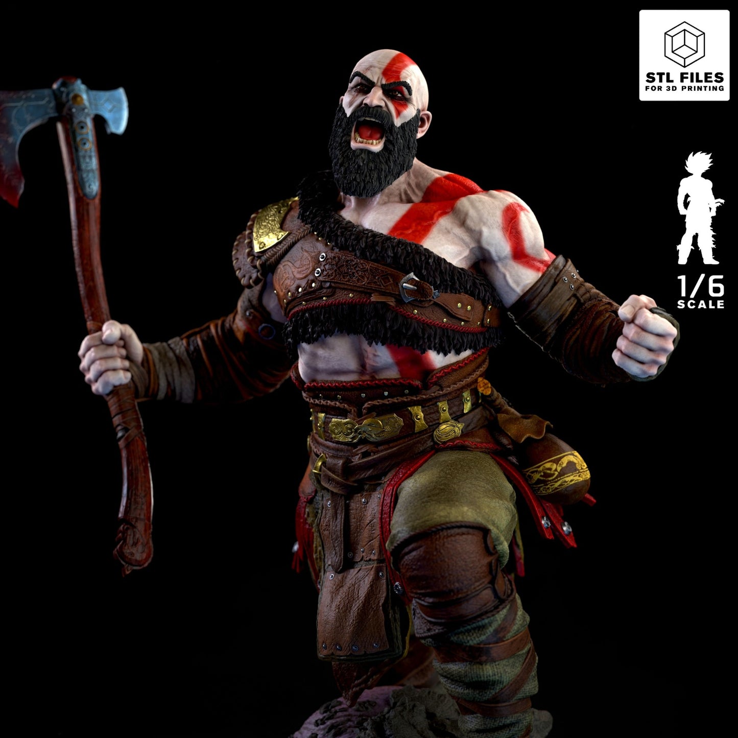 3123 Kratos - God of War - STL 3D Print Files