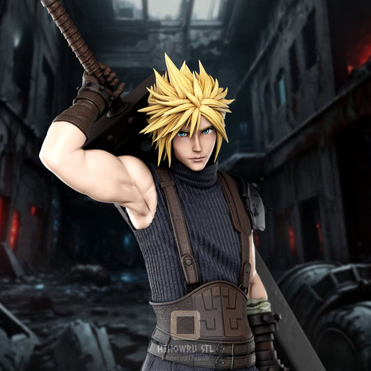 4497 Cloud Strife - Final Fantasy - STL 3D Print Files