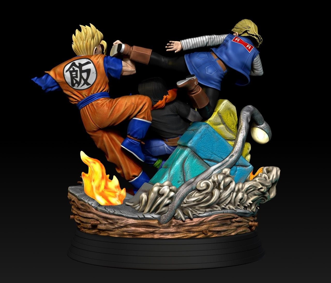3155 Android 17 & 18 VS Future Gohan - Dragon Ball Z - STL 3D Print Files