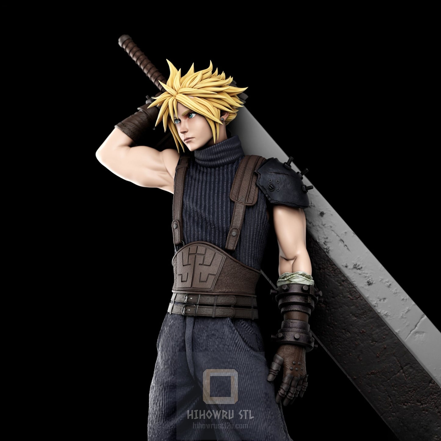 4497 Cloud Strife - Final Fantasy - STL 3D Print Files