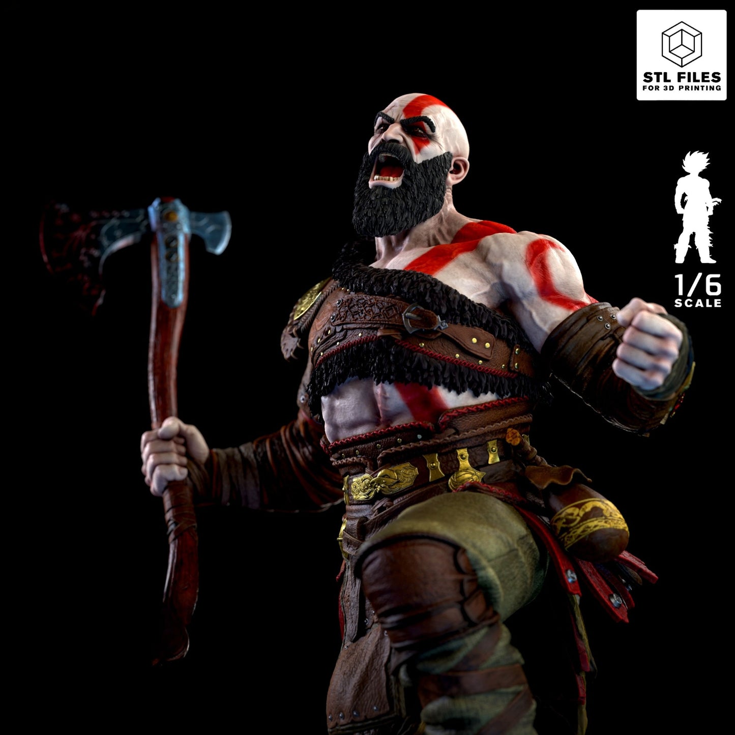 3123 Kratos - God of War - STL 3D Print Files