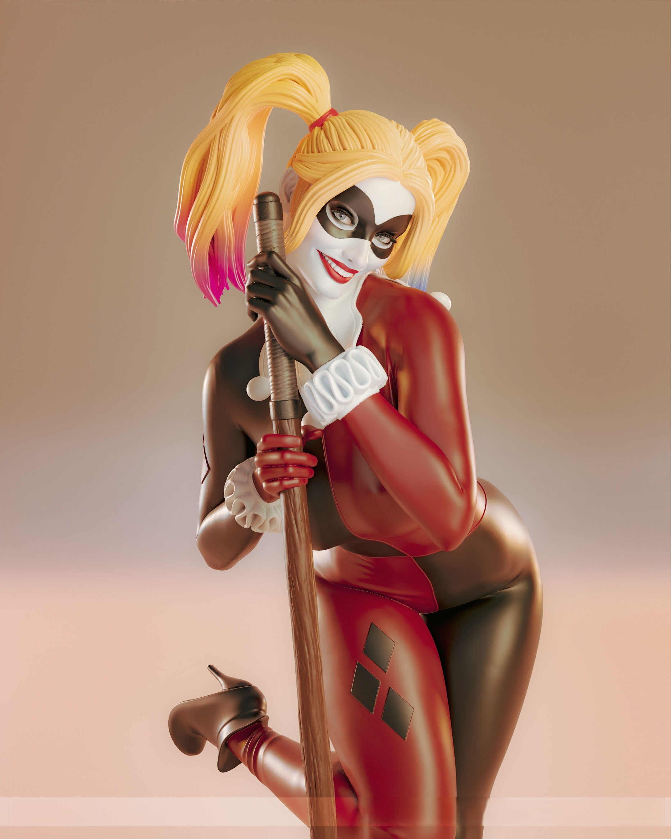 3D Printed HARLEY QUINN order 1/4 scale