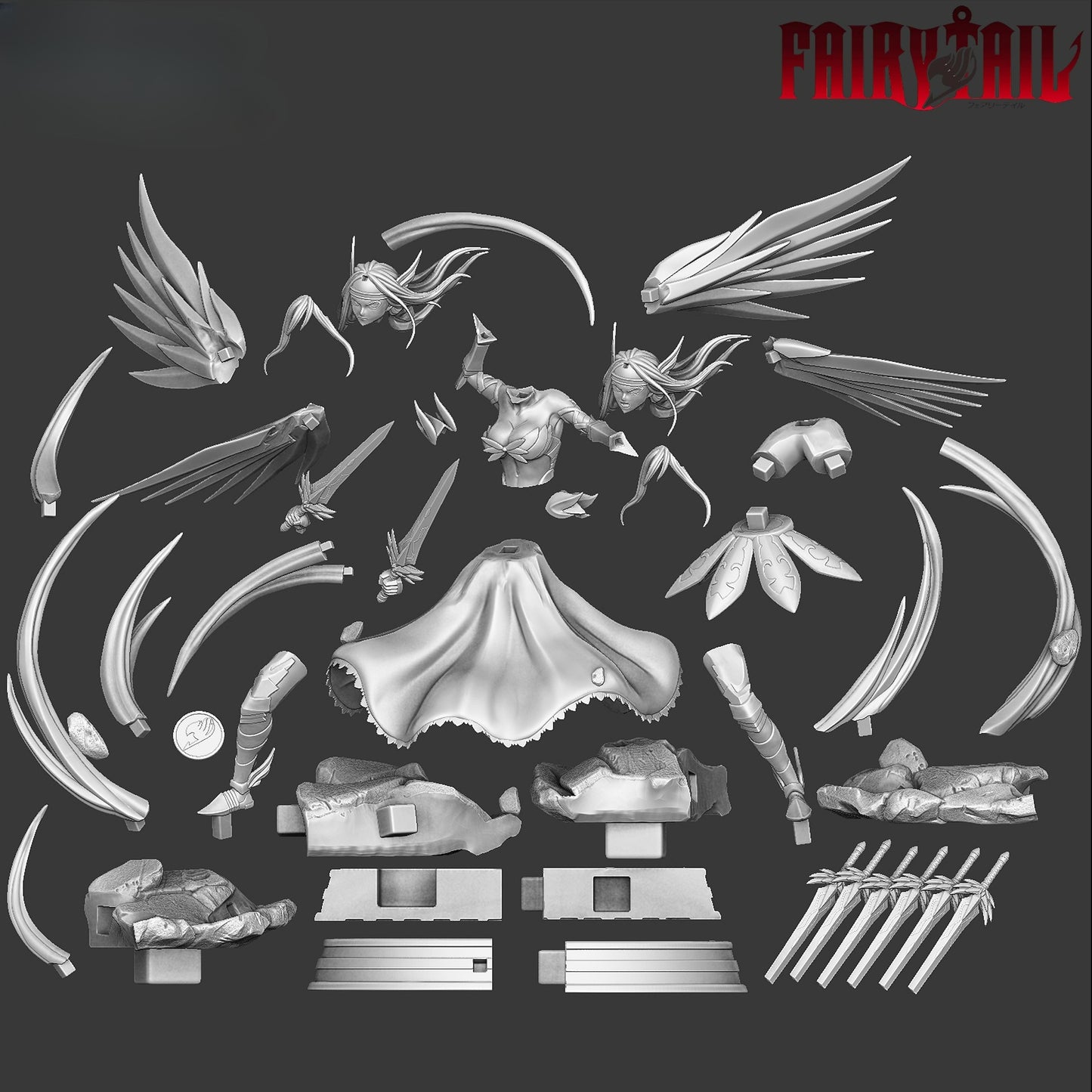 3312 Erza Scarlet - Fairy Tail - STL 3D Print Files