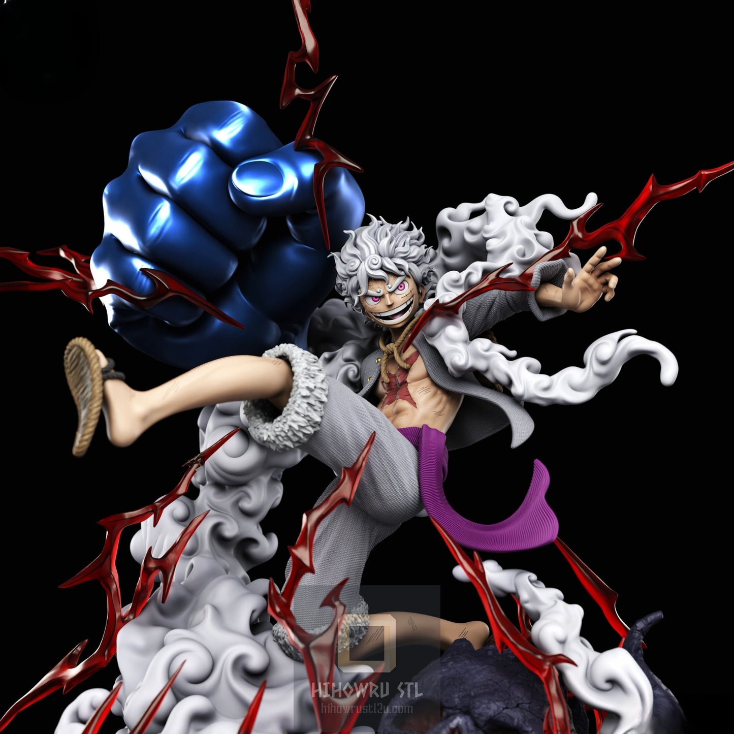 4498 Luffy Gear 5 - One Piece - STL 3D Print Files