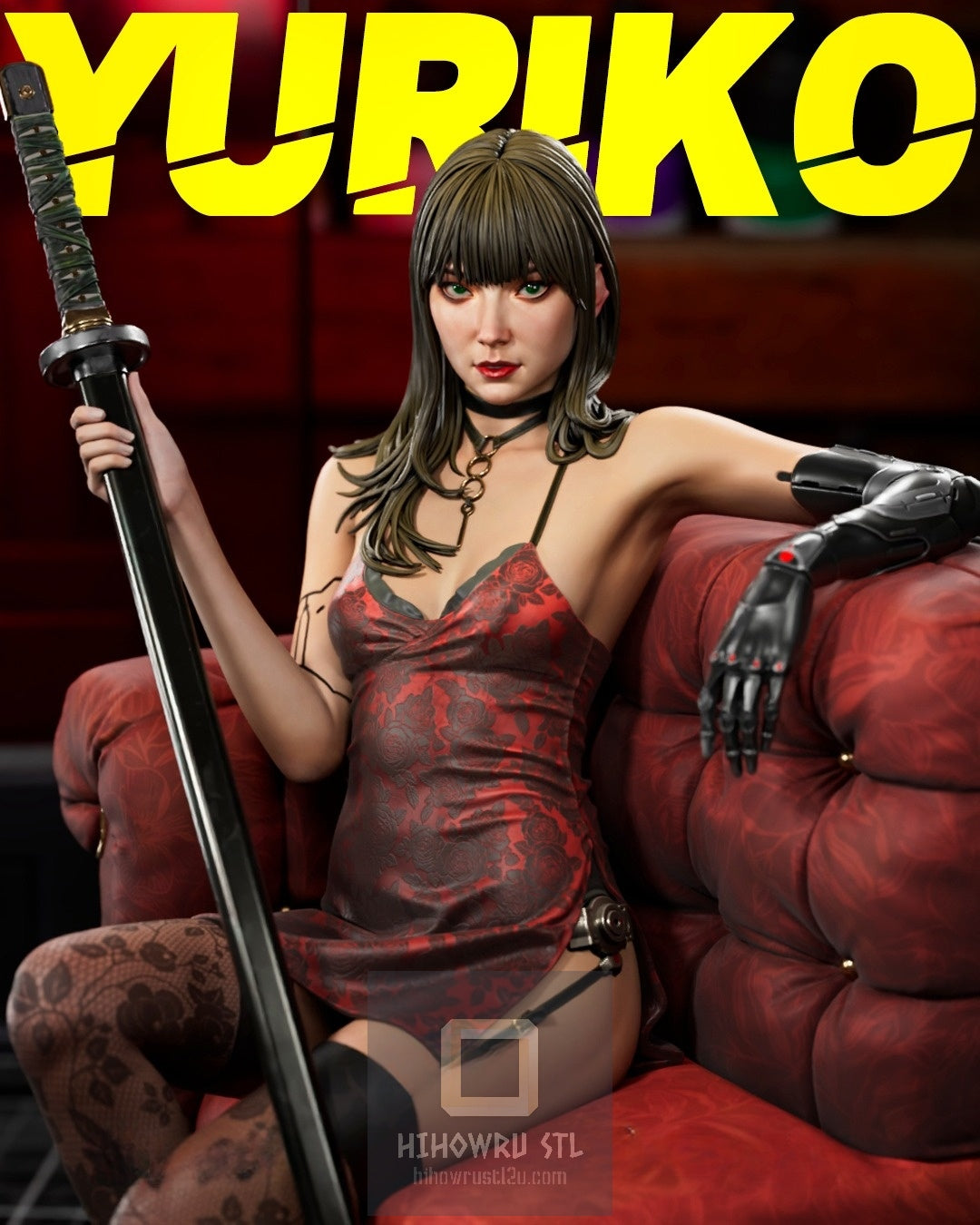 4671 Yuriko - Cyborg Samurai  - STL 3D Print Files