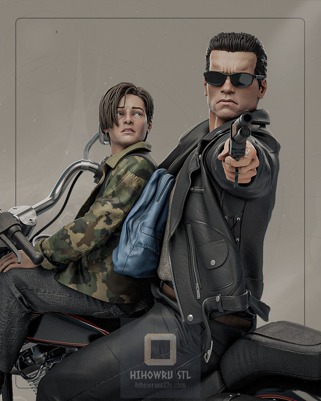 4903 John Conner AND T800 - Terminator 2 - STL 3D Print Files