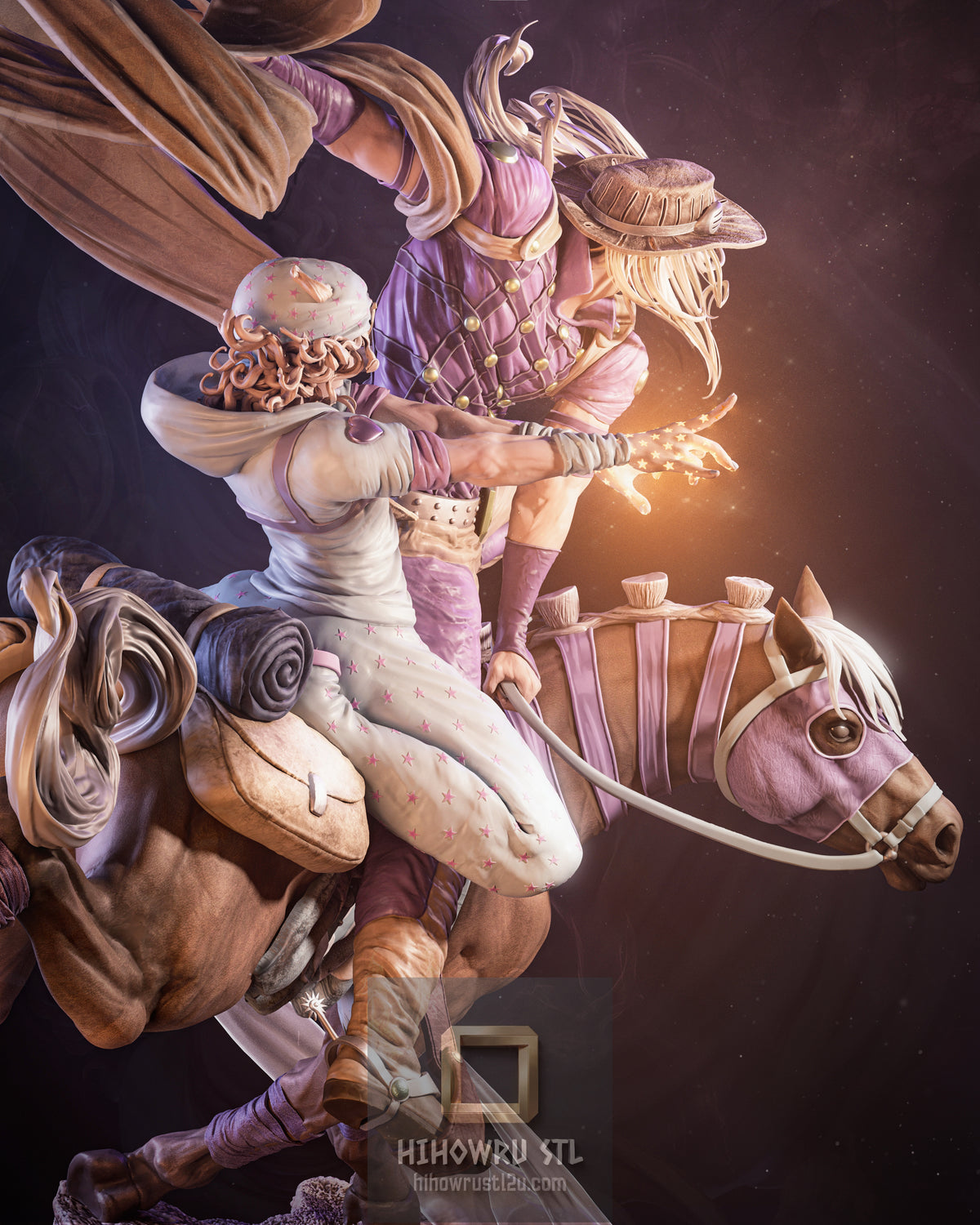 5588 Johnny Joestar and Gyro Zeppeli - JoJo's Bizarre Adventure: Steel Ball - STL 3D Print Files