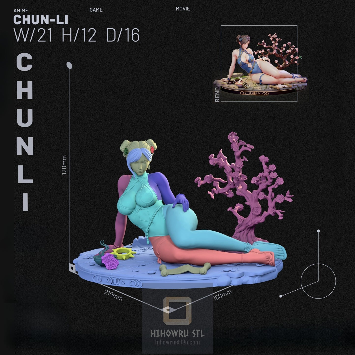 4824 Chun-Li - Street Fighter - STL 3D Print Files