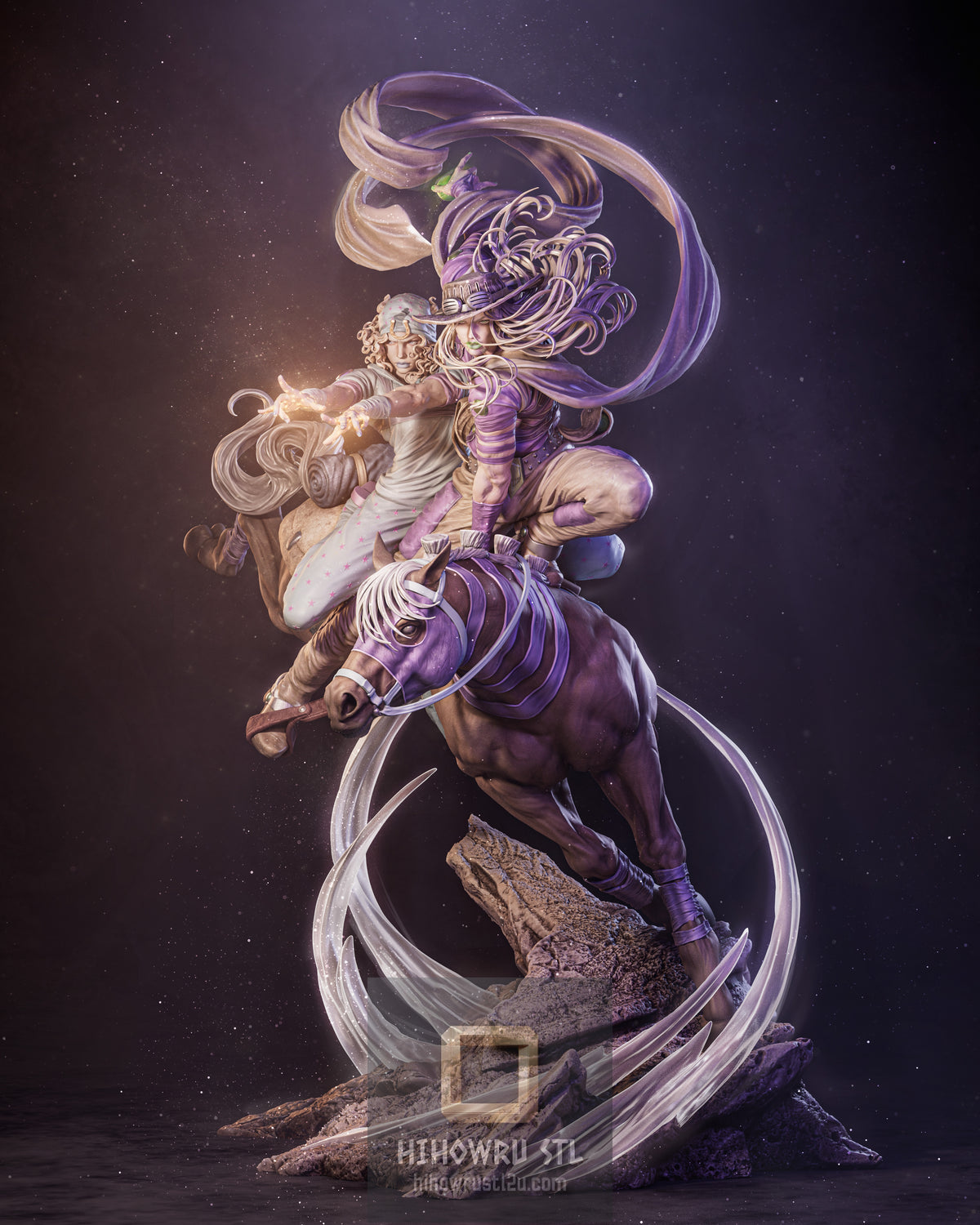 5588 Johnny Joestar and Gyro Zeppeli - JoJo's Bizarre Adventure: Steel Ball - STL 3D Print Files