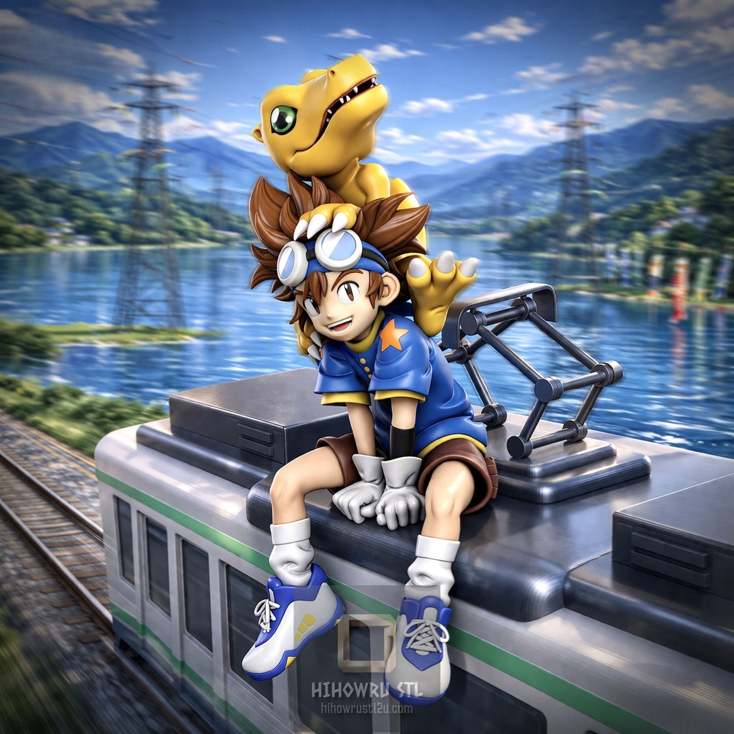 5344 Tai And Agumon - Digimon - STL 3D Print Files