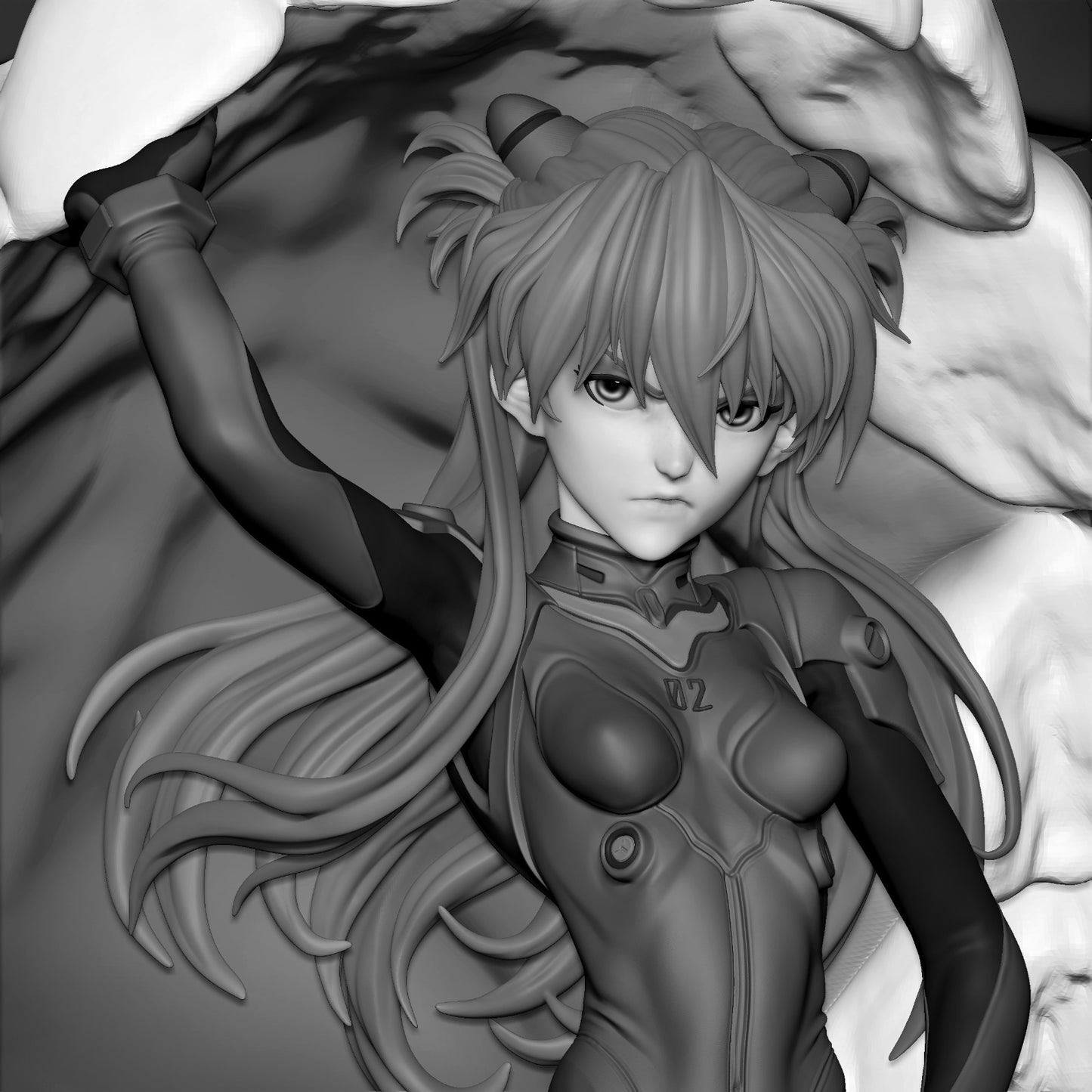 2638 Asuka Langley Soryu AND EVA 02 - Evangelion - STL 3D Print Files