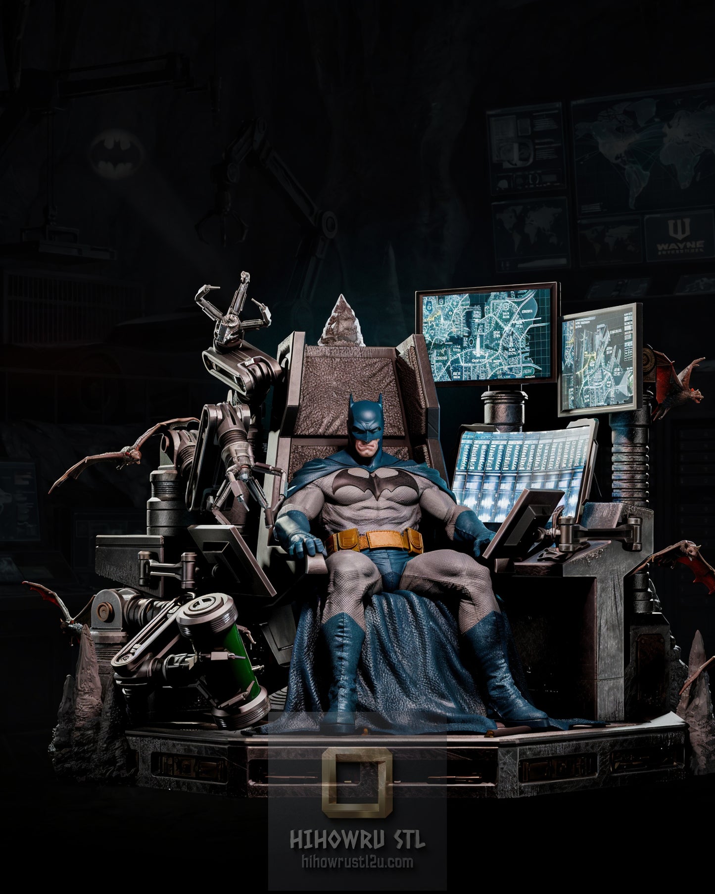 5380 Batman On Throne - DC Comics - STL 3D Print Files