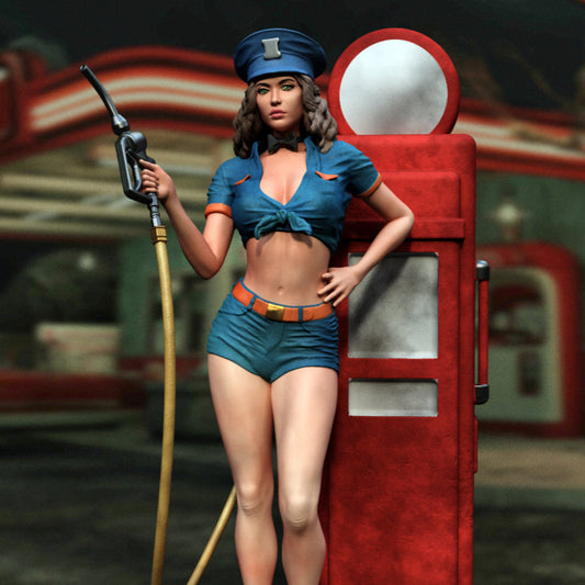 3981 Mobil Gas Pump Girl Pin Up NSFW - STL 3D Print Files