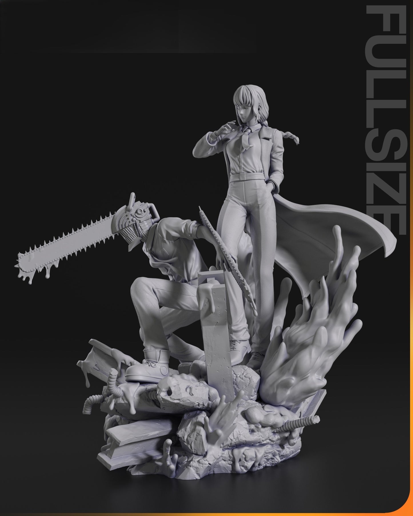 2617 Makima and Denji Diorama - Chainsaw Man - STL 3D Print Files