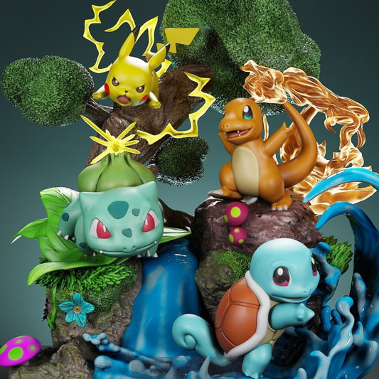 4409 Pokemon Family Diorama - STL 3D Print Files