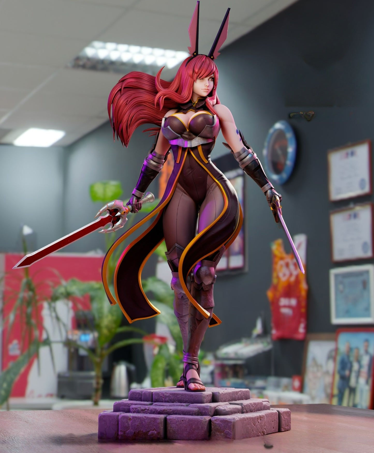 3193 Erza Scarlet - Fairy Tail - STL 3D Print Files