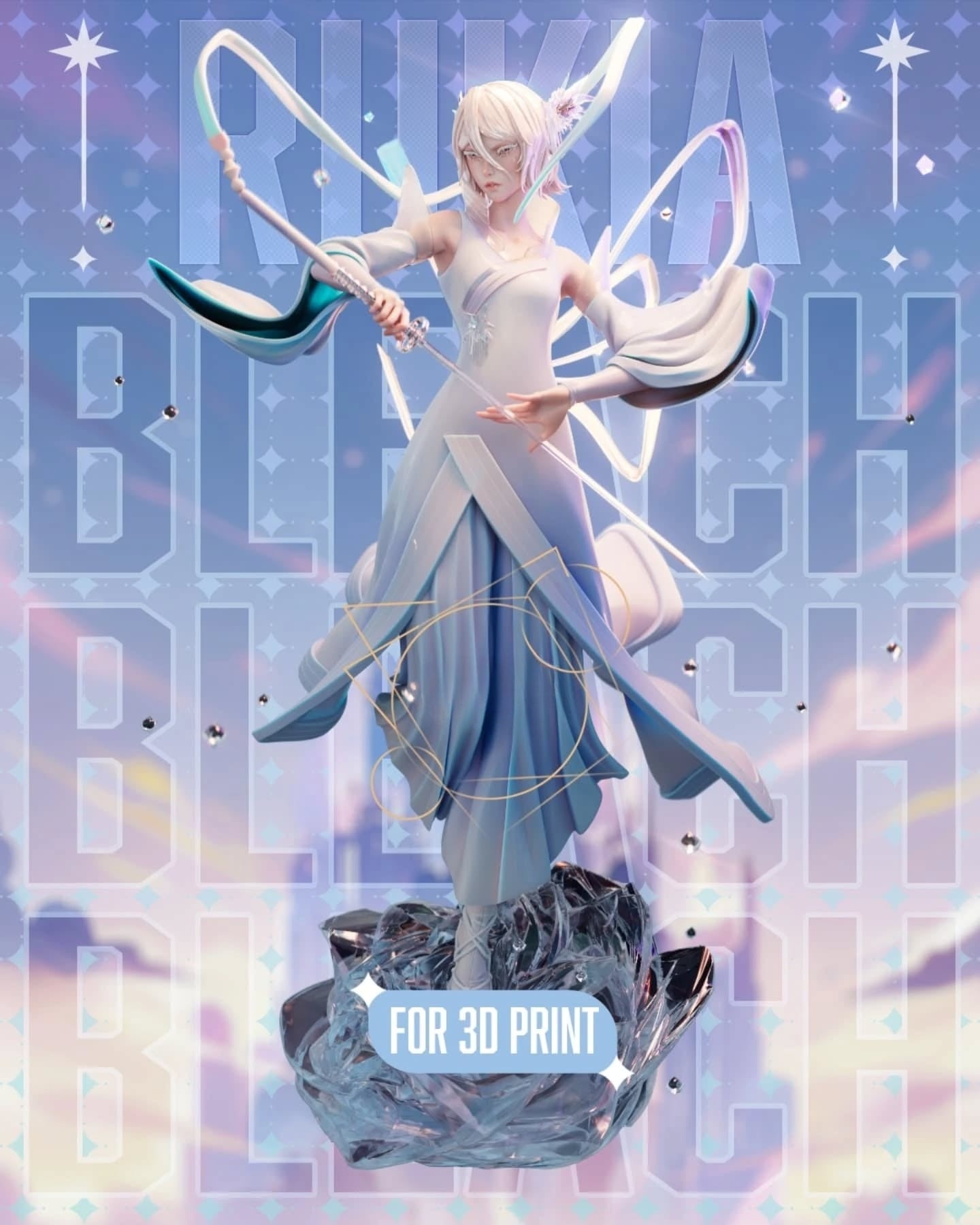 3639 Rukia Kuchiki Bankai - Bleach - STL 3D Print Files