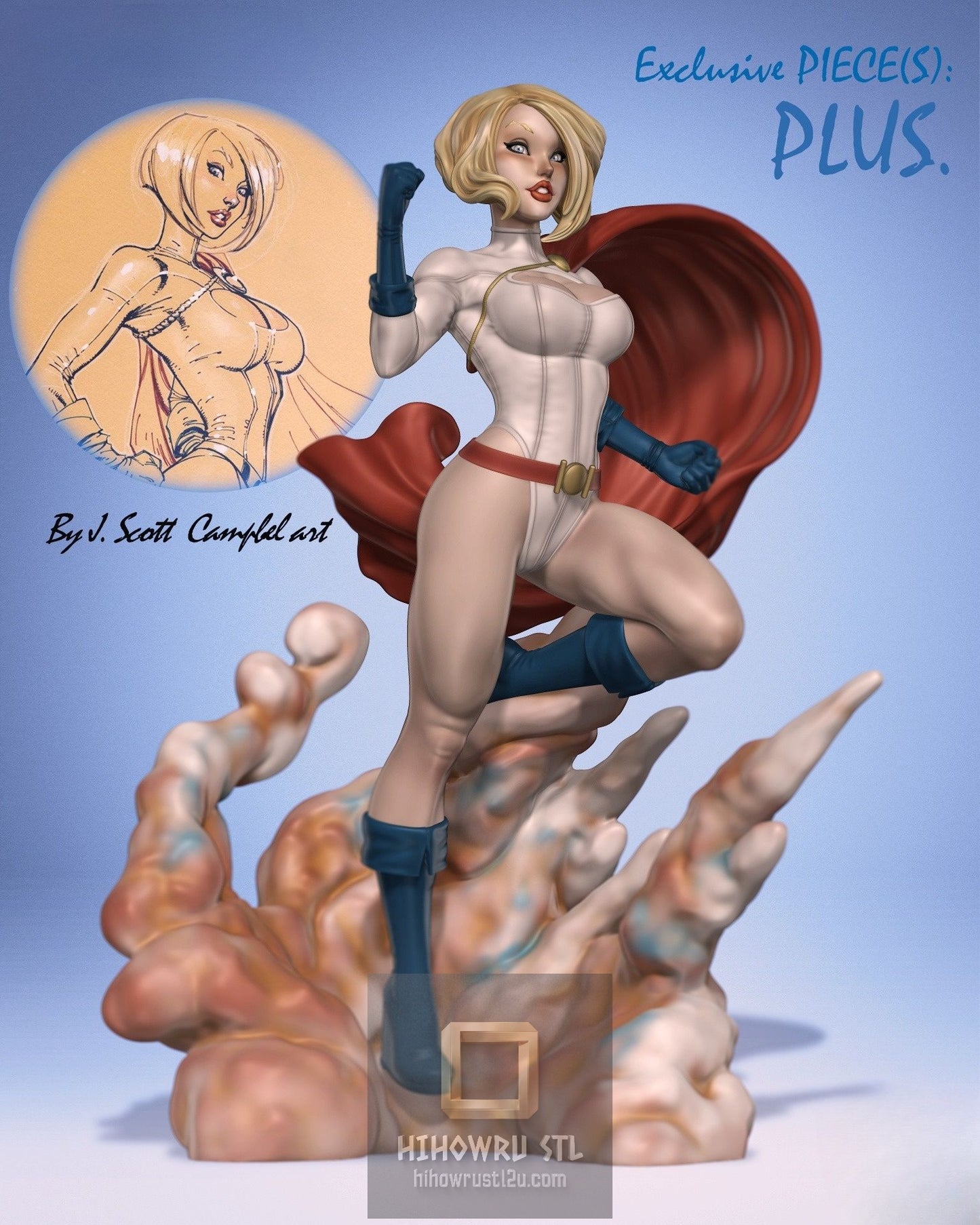 5221 Power Girl NSFW - DC Comics - STL 3D Print Files