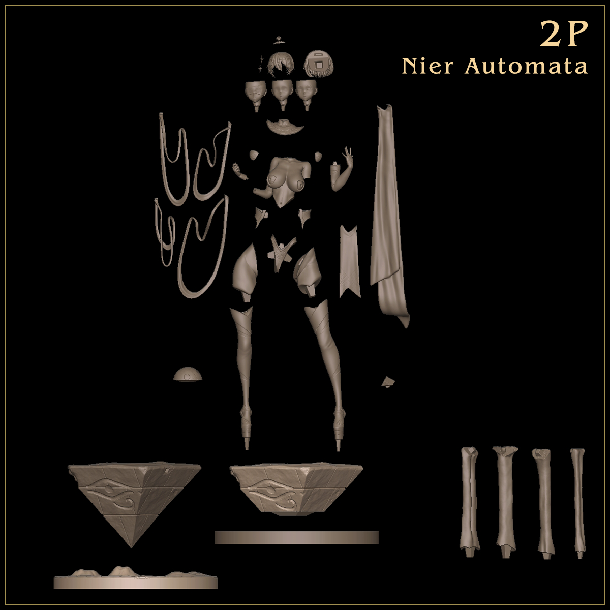 1799 2P - NIER AUTOMATA - STL 3D Print Files