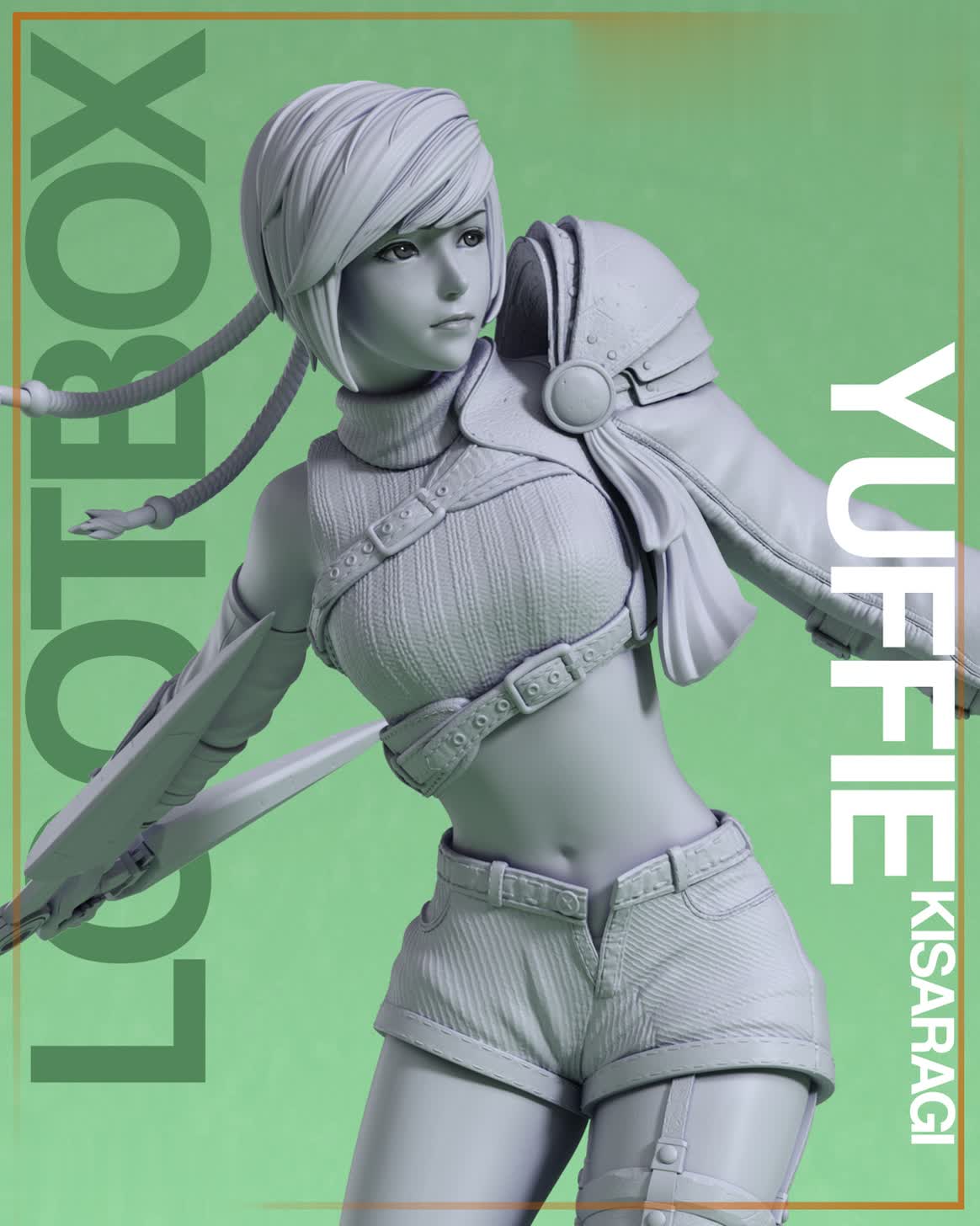 1911 Yuffie Kisaragi - Final Fantasy - STL 3D Print Files