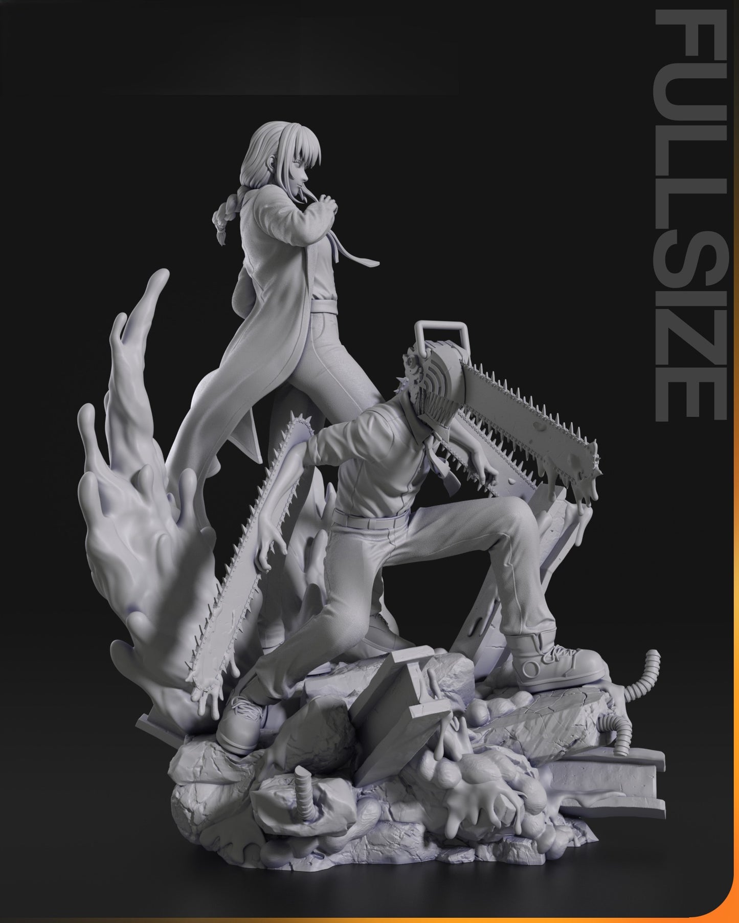 2617 Makima and Denji Diorama - Chainsaw Man - STL 3D Print Files