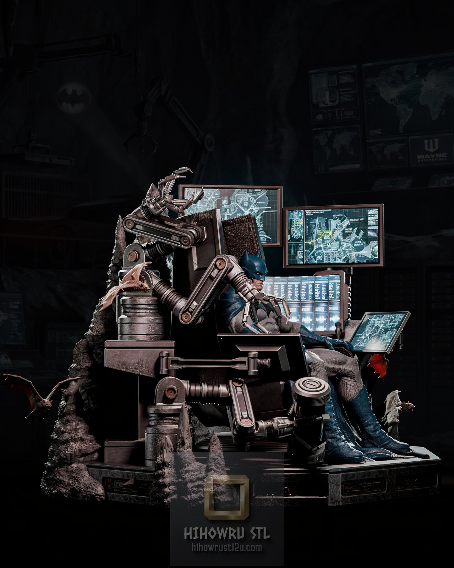 5380 Batman On Throne - DC Comics - STL 3D Print Files