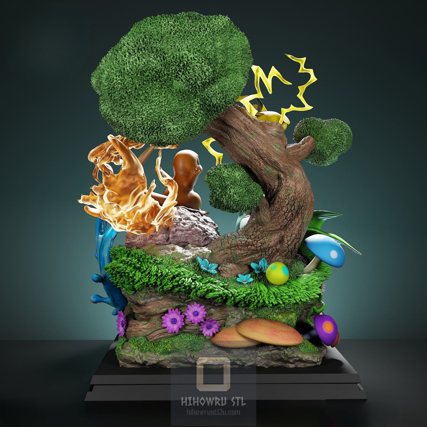 4409 Pokemon Family Diorama - STL 3D Print Files