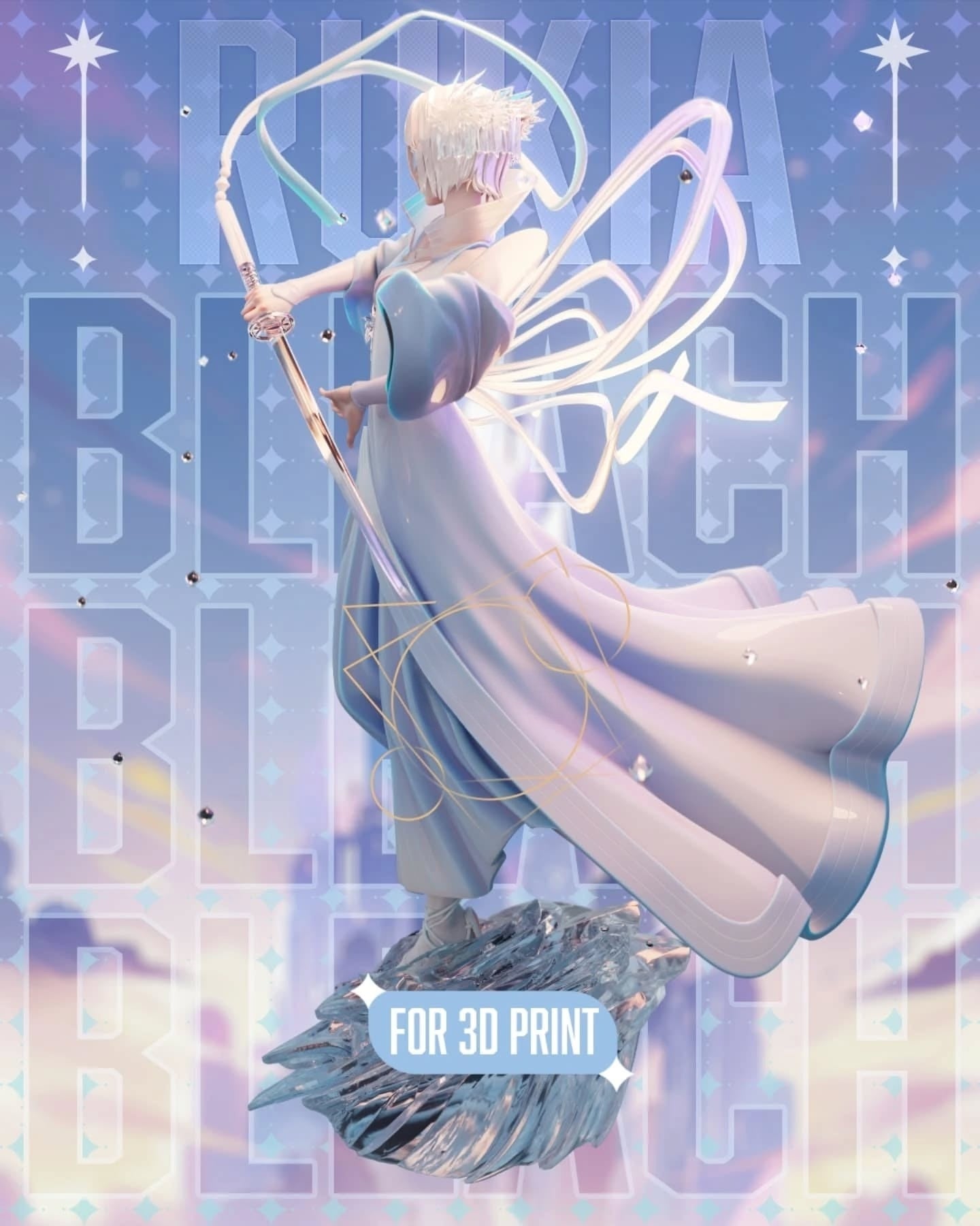 3639 Rukia Kuchiki Bankai - Bleach - STL 3D Print Files