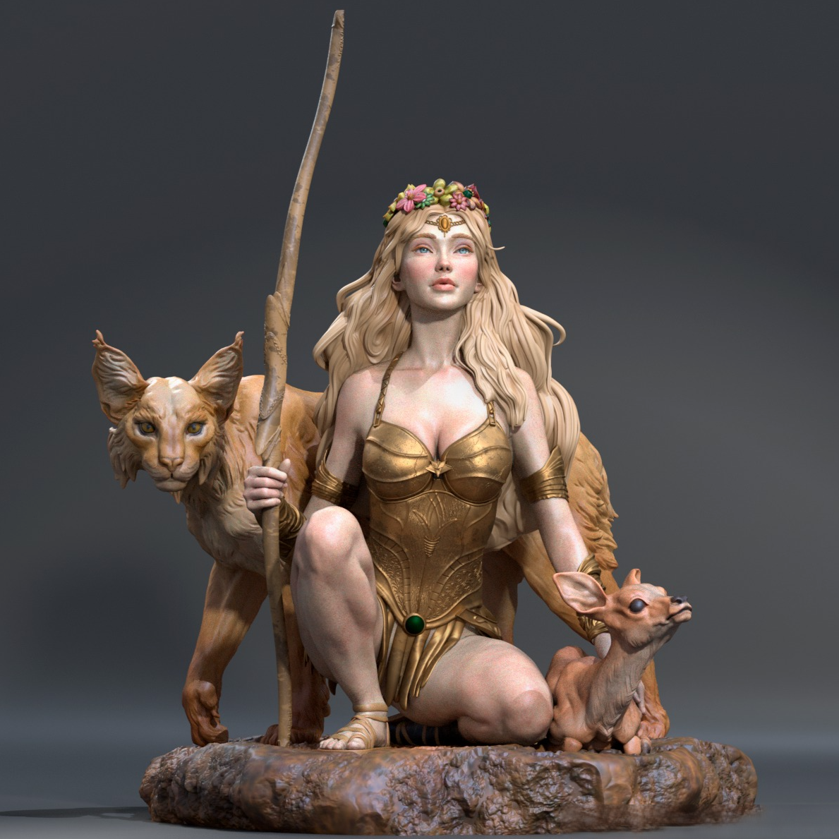 2388 Artemis - Goddess of Wild Animals - STL 3D Print Files