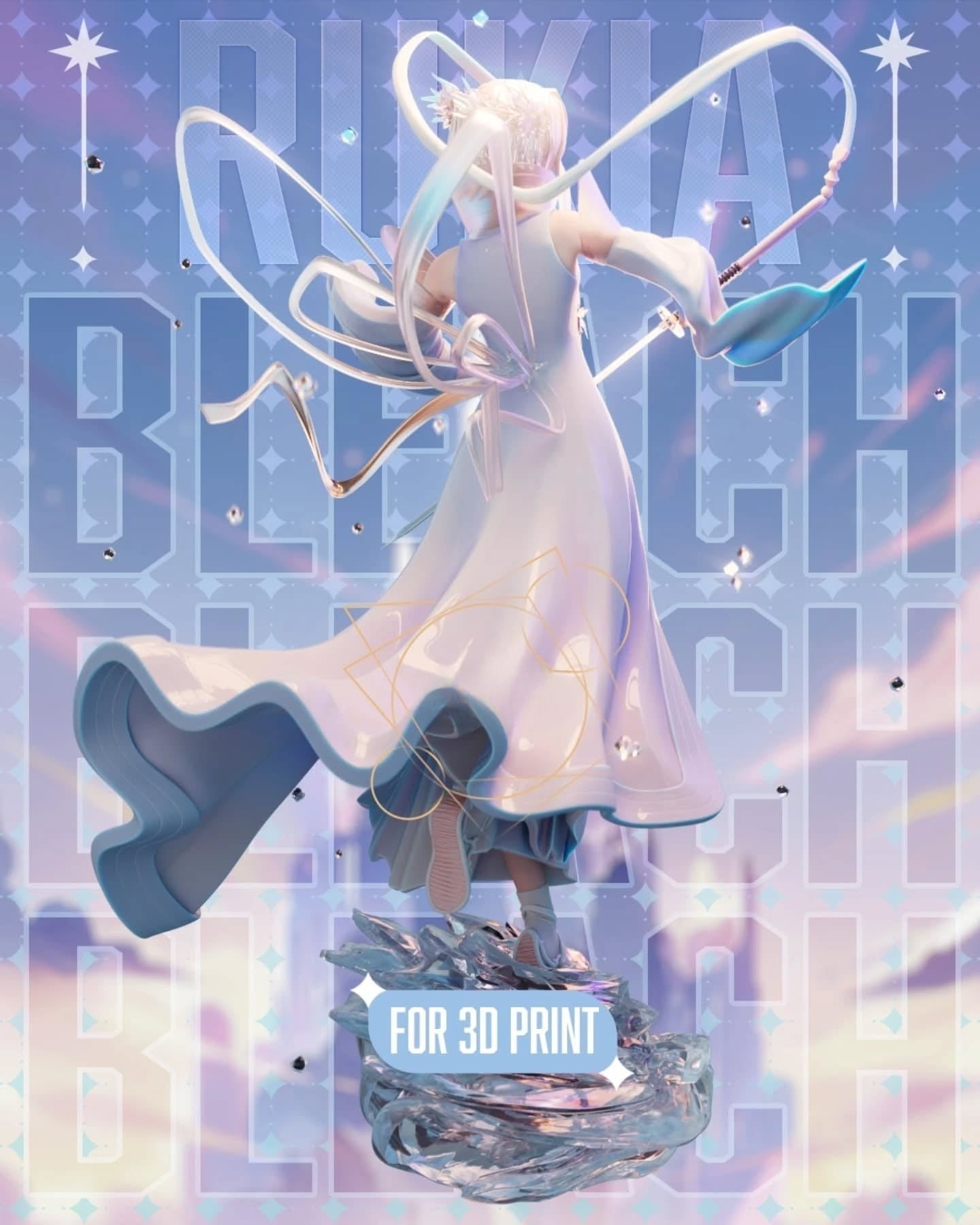 3639 Rukia Kuchiki Bankai - Bleach - STL 3D Print Files