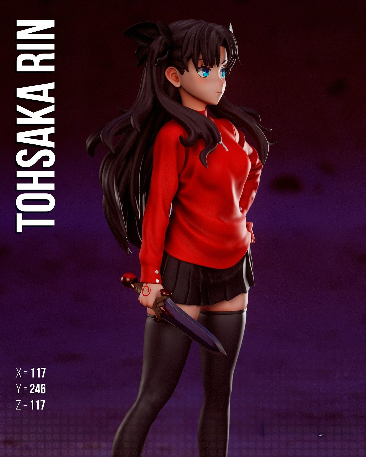 3798 Rin Tohsaka - Fate/Stay Night - STL 3d Print Files