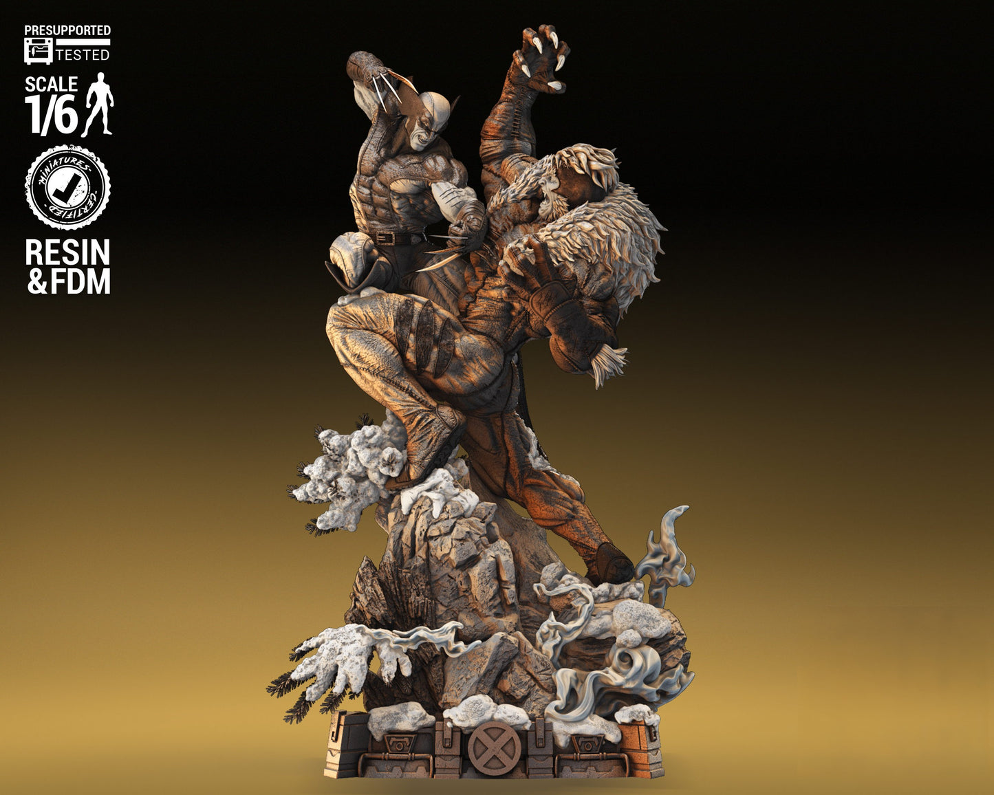 1671 Wolverine VS Sabretooth - Marvel Comics - STL 3D Print Files