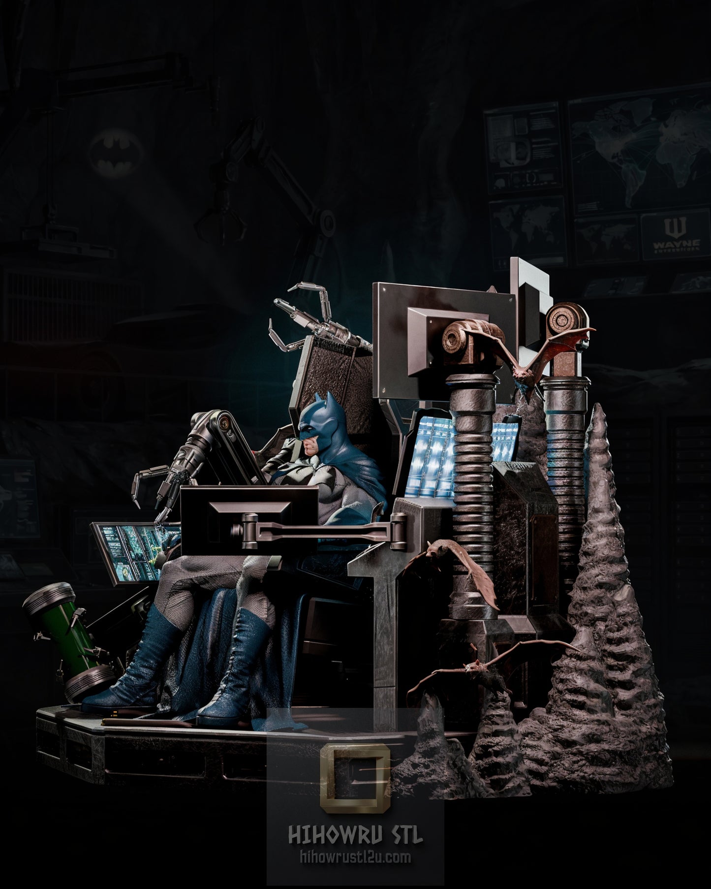 5380 Batman On Throne - DC Comics - STL 3D Print Files