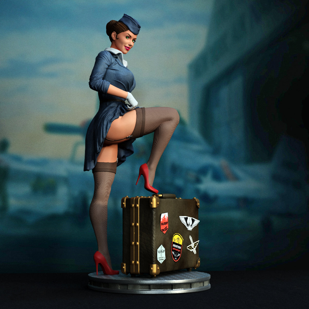 2936 Stewardess Pinup NSFW - STL 3D Print Files