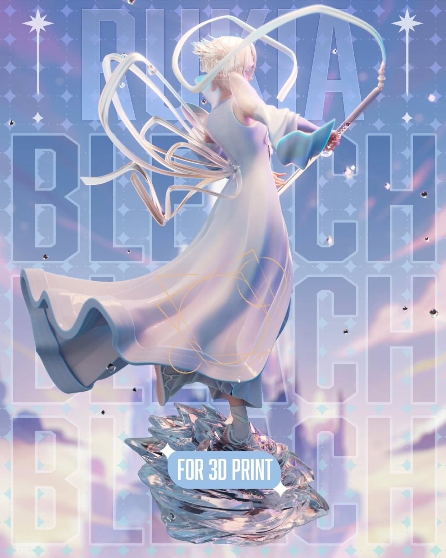 3639 Rukia Kuchiki Bankai - Bleach - STL 3D Print Files