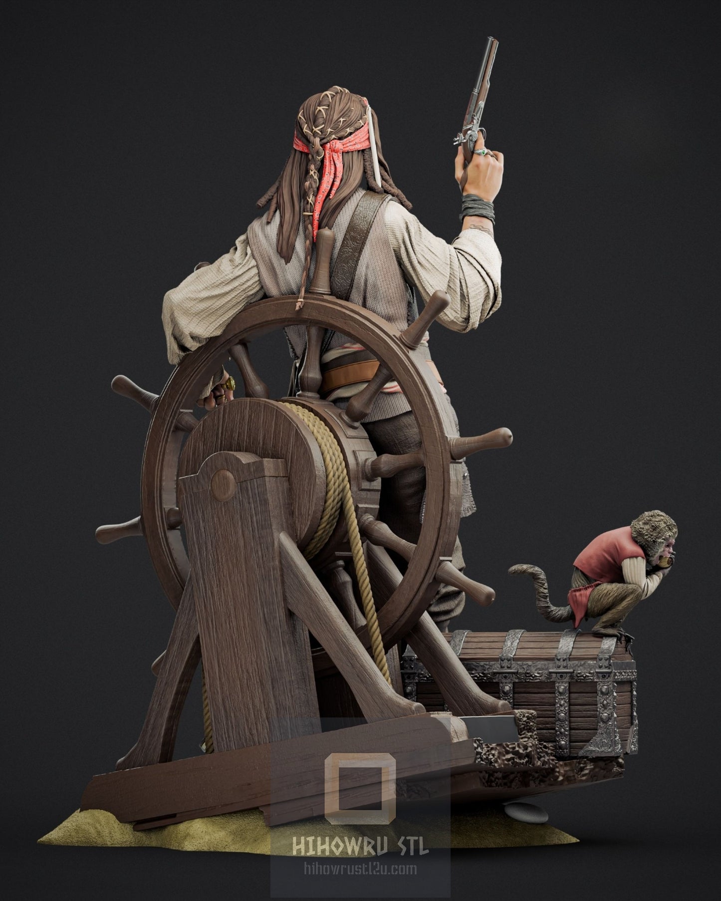 4454 Jack Sparrow - Pirates of the Caribbean - STL 3D Print Files