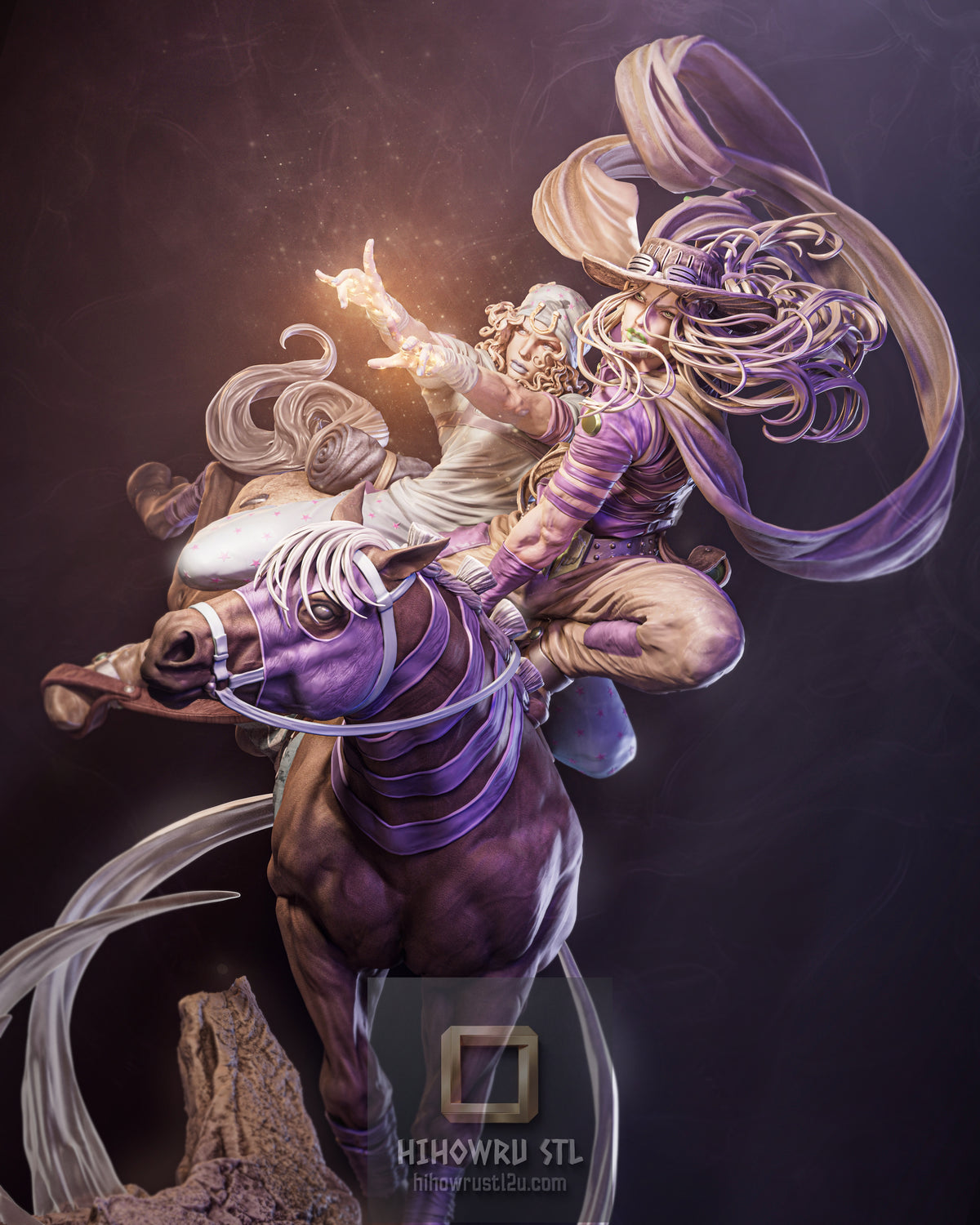 5588 Johnny Joestar and Gyro Zeppeli - JoJo's Bizarre Adventure: Steel Ball - STL 3D Print Files